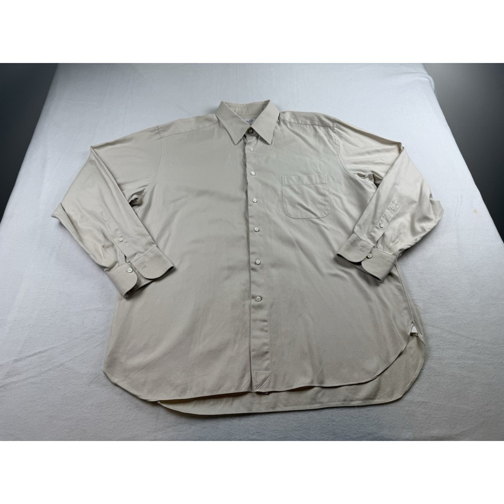 Ermenegildo Zegna Beige Long Sleeve Dress Shirt Size 44 17.5" L